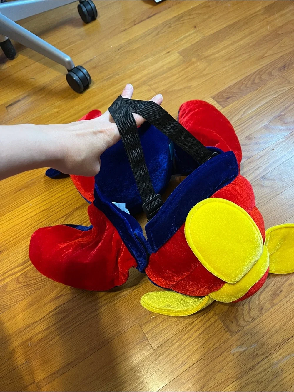 Plush Red, Blue & Yellow Wearable Airplane Costume Halloween or Dress Up